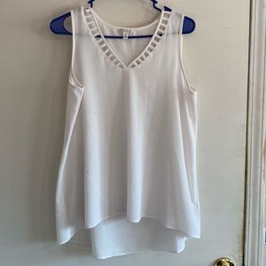 White sleeveless Tunic Blouse